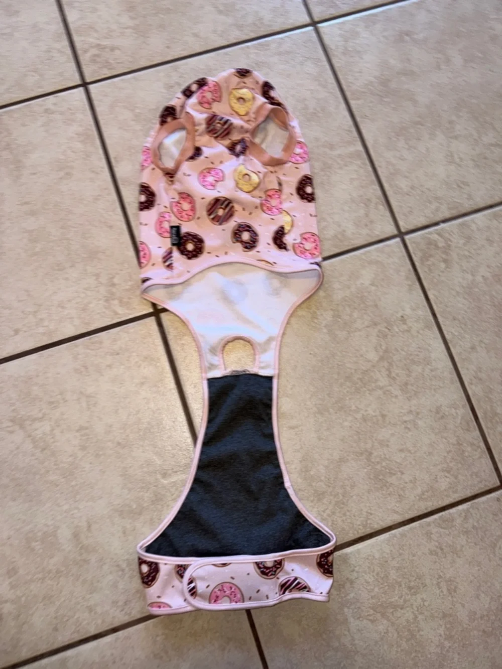 Pink Donut Print Dog recovery pajamas